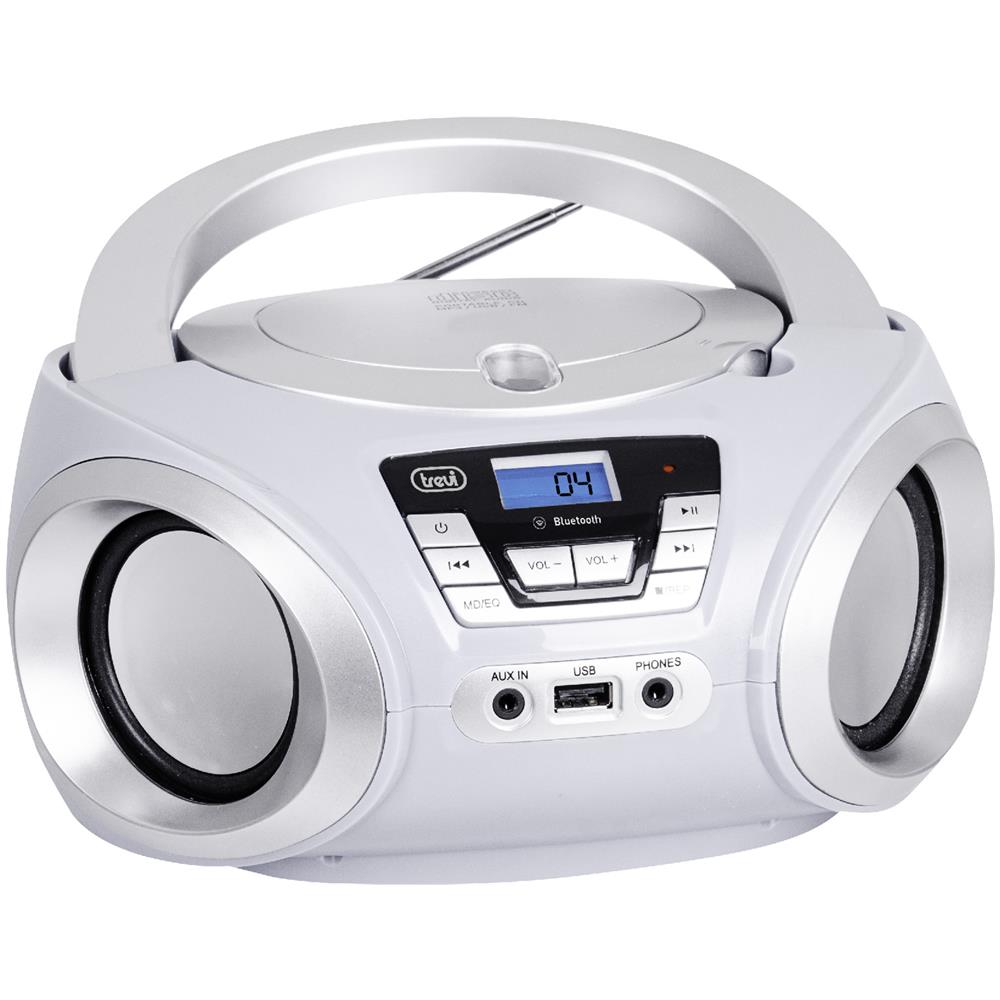 Stereo Portatile Boombox Cd Mp3 Bluetooth Trevi Cmp 544 Bt Bianco - Foto 3