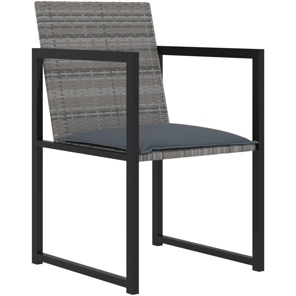 Set da Pranzo da Giardino 9 pz con Cuscini in Polyrattan Grigio - Foto 2