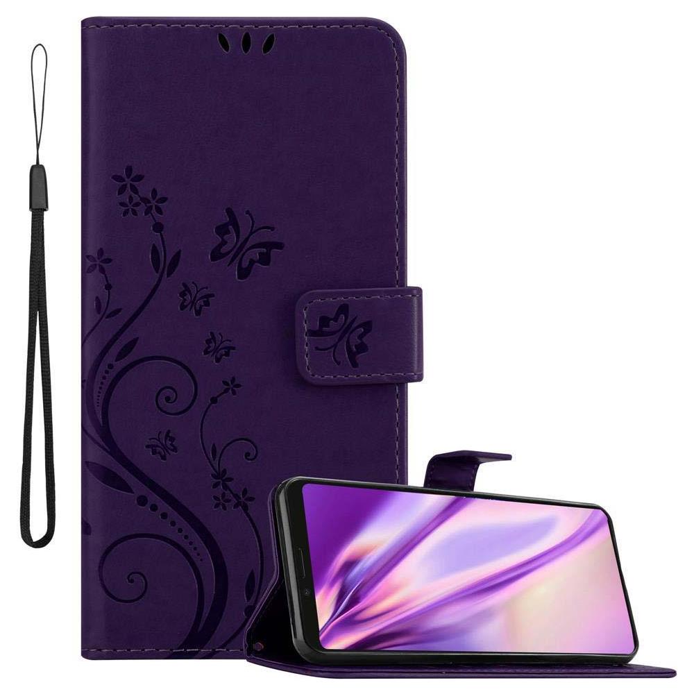 Custodia Compatibile Con Sony Xperia 1 / Xperia Xz4 In Lilla Scuro Fiore - Coperchio Protettivo In Design Floreale Con Chiusura Magnetica, Funzione Stand E Slot Per Carte - Foto 1