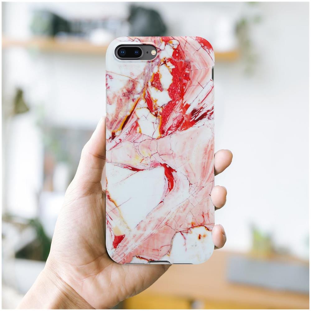 Custodia Compatibile Con Apple Iphone 8 Plus / 7 Plus / 7s Plus In Marmo Rosa Bianco No. 20 - Coperchio Protettivo In Silicone Tpu Con Motivo A Mosaico - Foto 6
