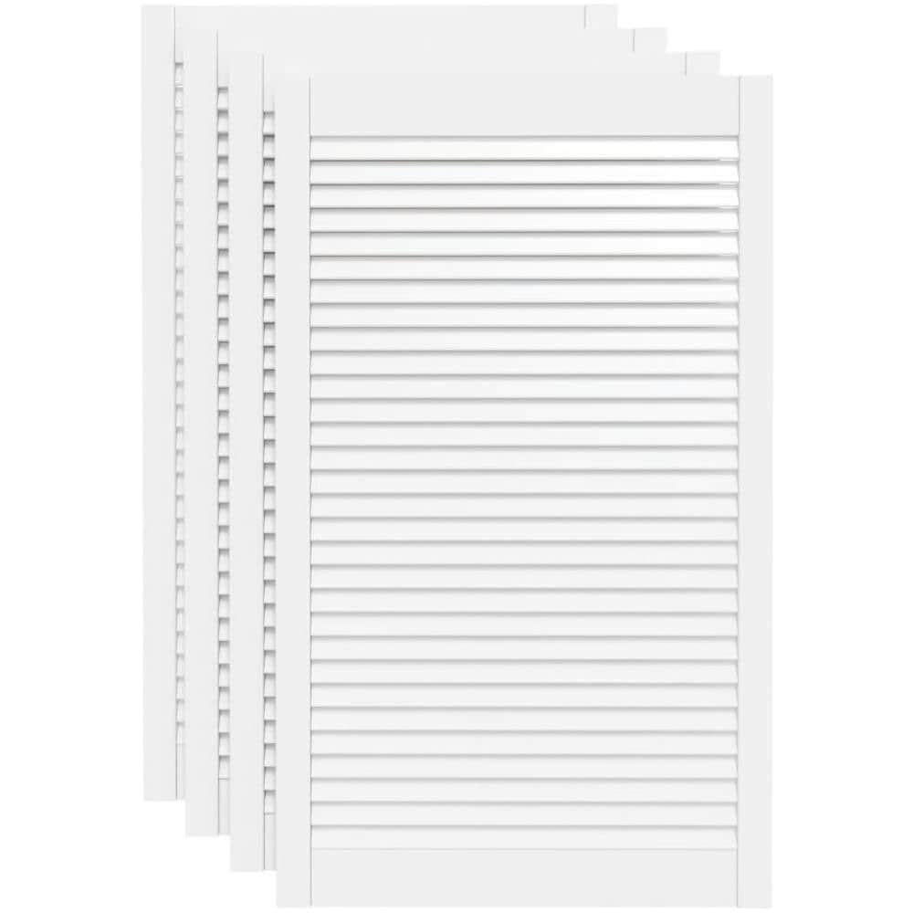 Ante a Lamelle Bianche 4 pz Bianche 99,3x59,4 cm Legno di Pino - Foto 1