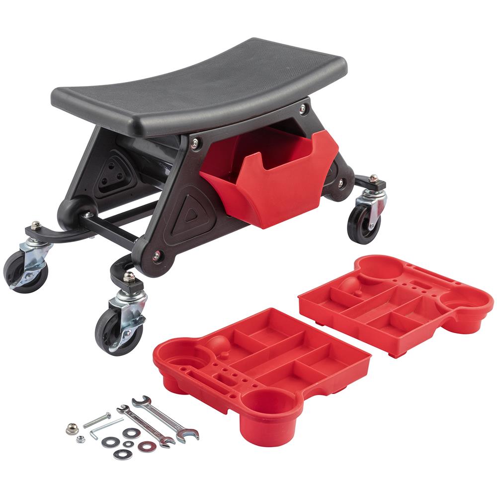 Carrello Ruote Officina Lavoro Meccanico Sedile Sgabello Garage Seggiolino Moto - Foto 1