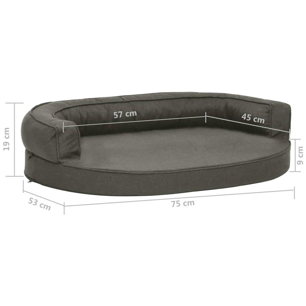 Materasso Ergonomico Per Cani 75x53cm Effetto Lino Grigio Scuro - Foto 6