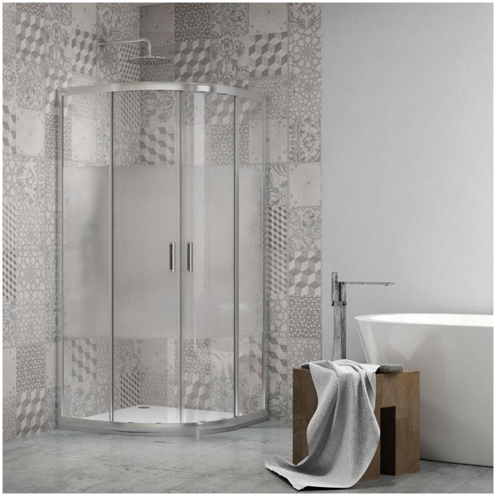 Lato Fisso Box Doccia Book Adatto Per Porta A Soffietto Book Cristallo Temprato *** Misure : 90x90x190h Cm Regolabile - Foto 1