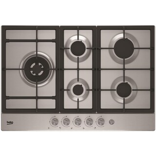Piano Cottura A Gas Da Incasso 5 Fiamme 77x51 Cm - Vetroceramica Temperato, Accensione Automatica, Per Casa E Camper (GPL/Metano)