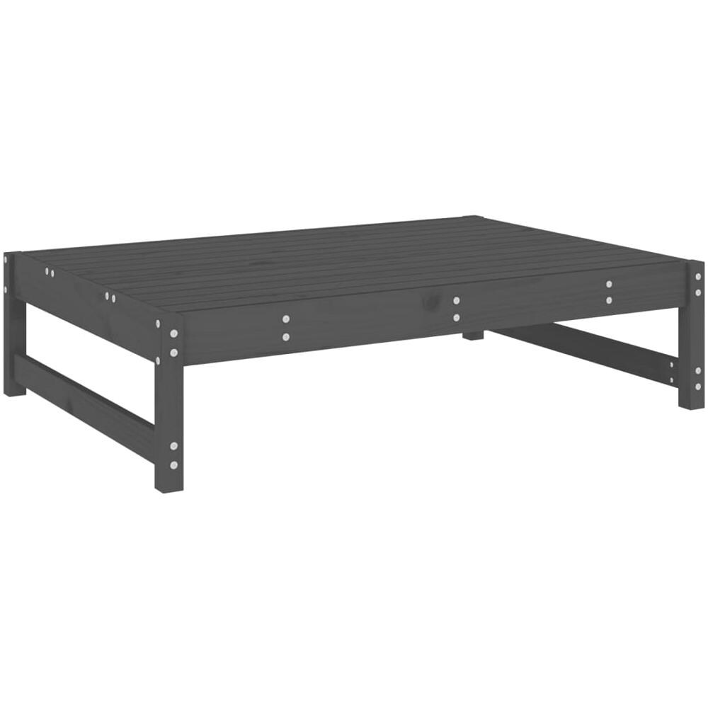 Poggiapiedi Da Giardino 120x80 Cm Legno Massello Di Pino Grigio - Foto 3