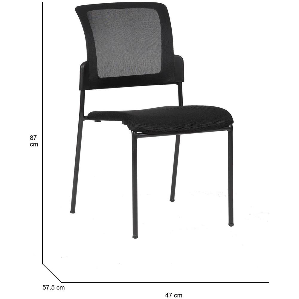 Sedia Da Ufficio Boulder, Sedia Sala Da Attesa Imbottita Per Ufficio, Seduta Ergonomica Da Attesa, 58x47h87 Cm, Nero - Foto 2