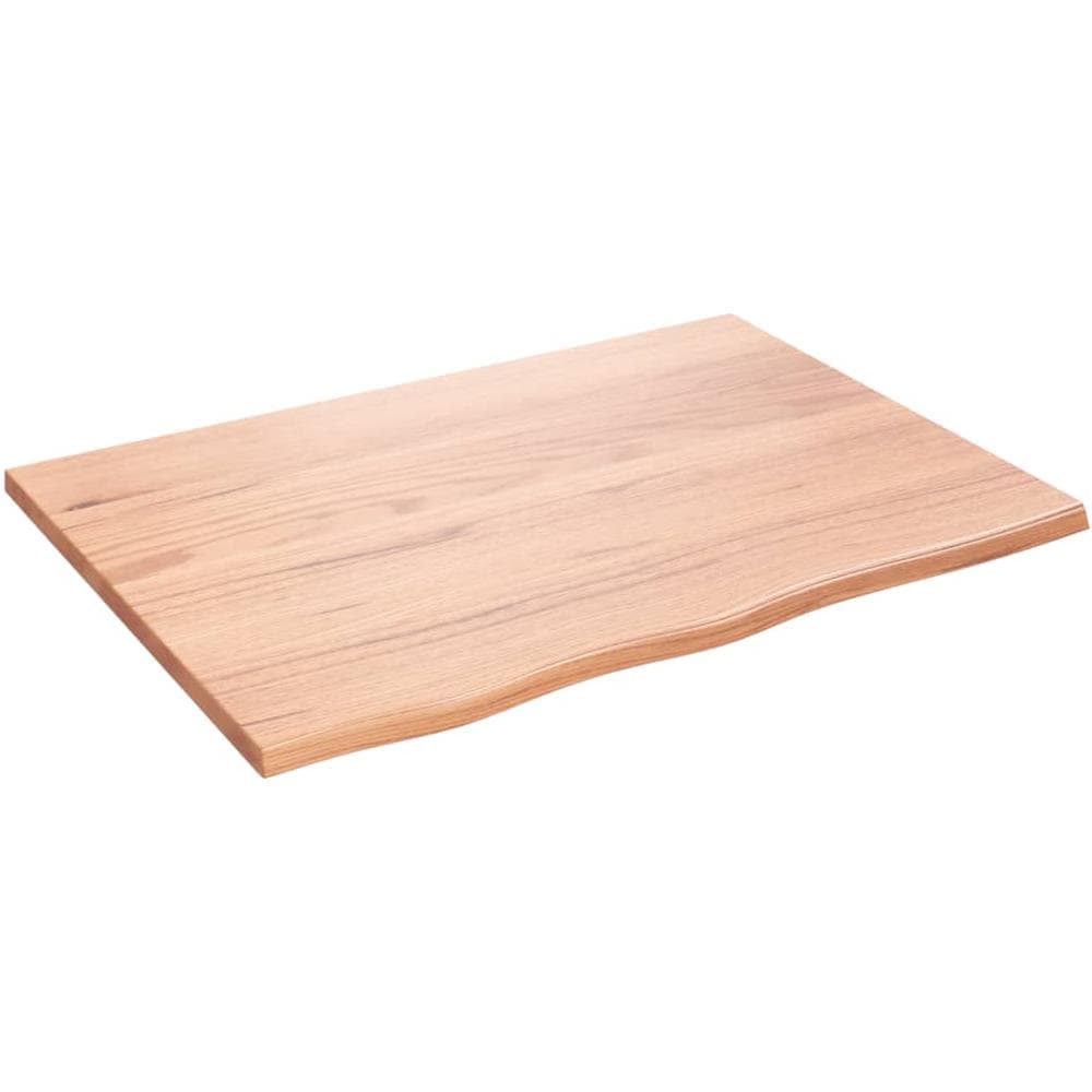 Piano Tavolo Marrone Chiaro 80x60x2cm Rovere Massello Trattato - Foto 2