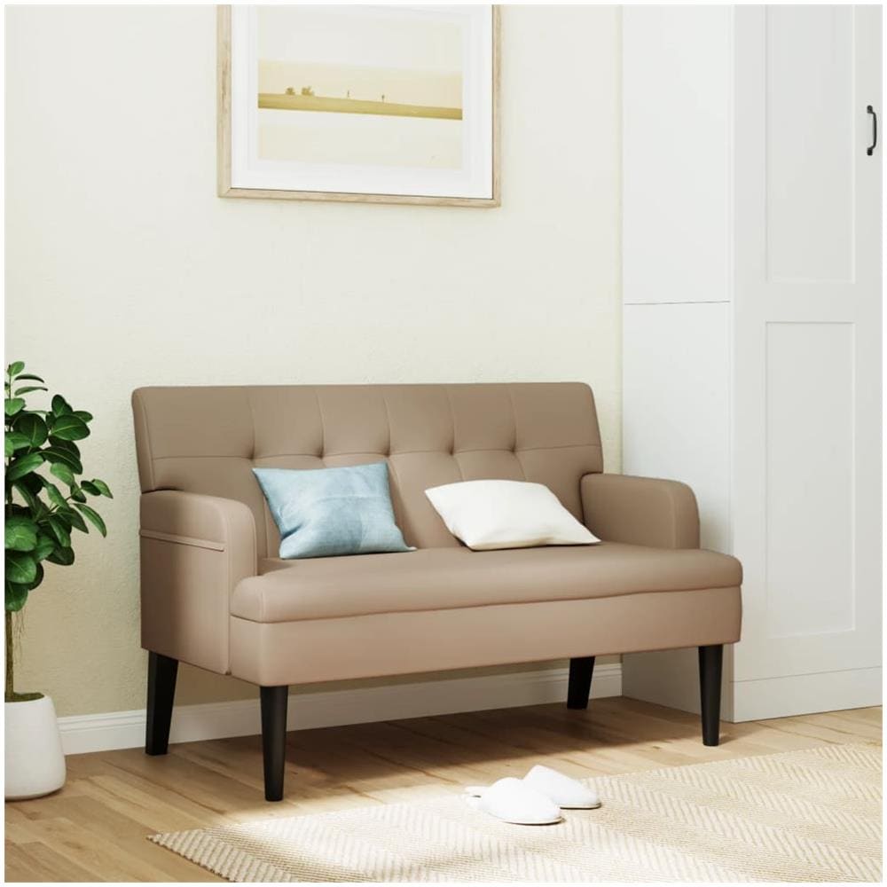 Panca Con Schienale Cappuccino 112x65,5x75 Cm In Similpelle - Foto 1