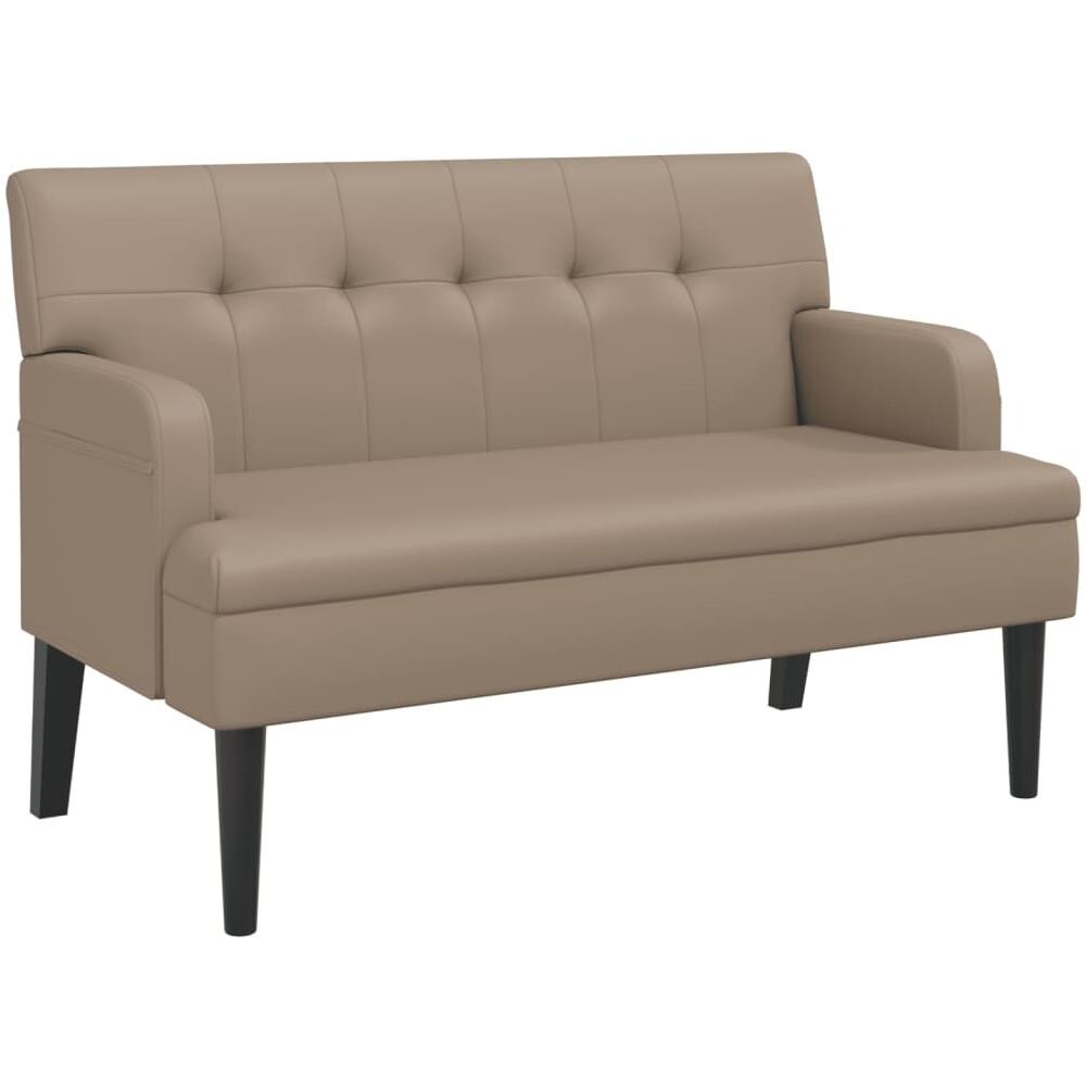 Panca Con Schienale Cappuccino 112x65,5x75 Cm In Similpelle - Foto 2