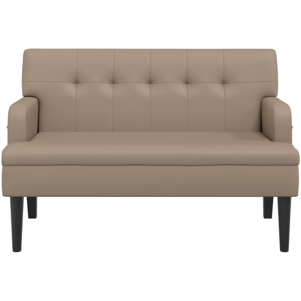Panca Con Schienale Cappuccino 112x65,5x75 Cm In Similpelle - Foto 3
