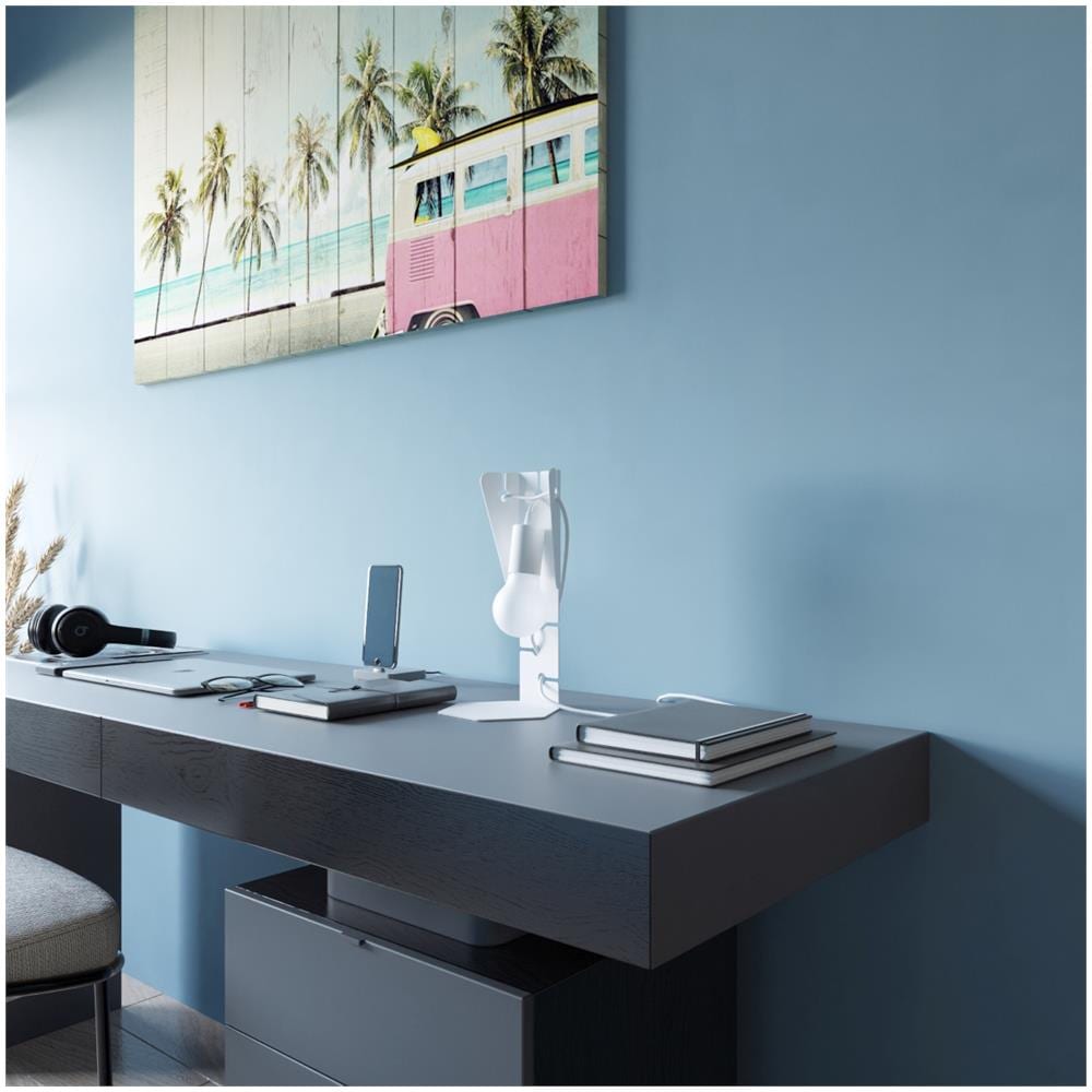 Lampada Da Tavolo Arby Bianco Sl. 0879 - Industriale Lampade Da Scrivania Bianco 31x15x15 Cm - Foto 7