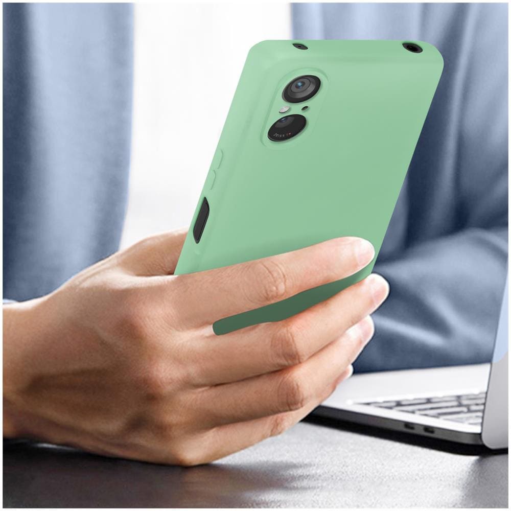 Cover Per Sony Xperia 5 V Silicone Semirigido Soft-touch Con Cinturino Verde - Foto 5