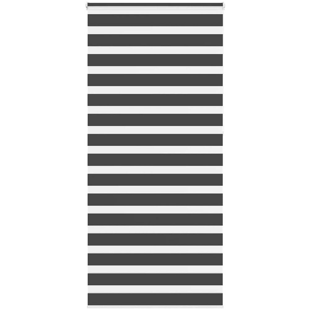 Tenda a Rullo Zebra Nero Larghezza Tessuto 110,9 cm Poliestere - Foto 1