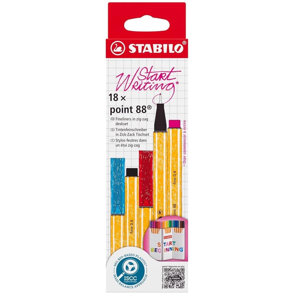 point 88 - Fineliner - ZIG ZAG Set da 18 - Colori assortiti - Foto 2