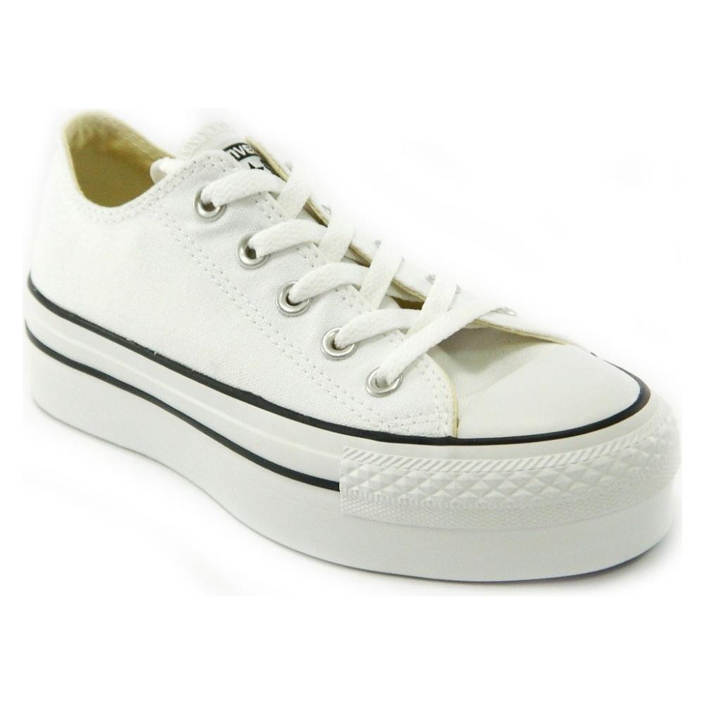 Converse All Star CT Platform OX White Scarpe Donna Bianche Tela 540265c Converse All Star CT Platform OX White Scarpe Donna Bianche Tela 540265c