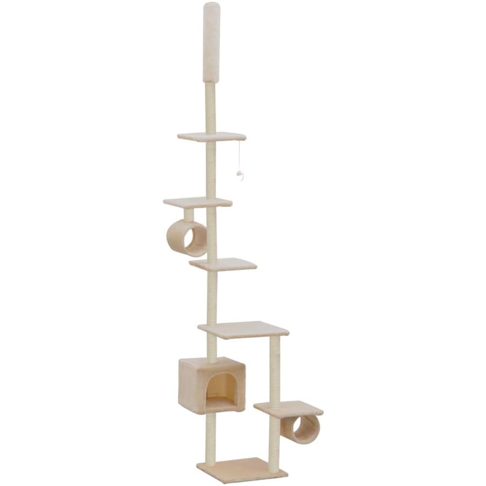 Albero Per Gatti Con Tiragraffi In Sisal 260 Cm Beige - Foto 2
