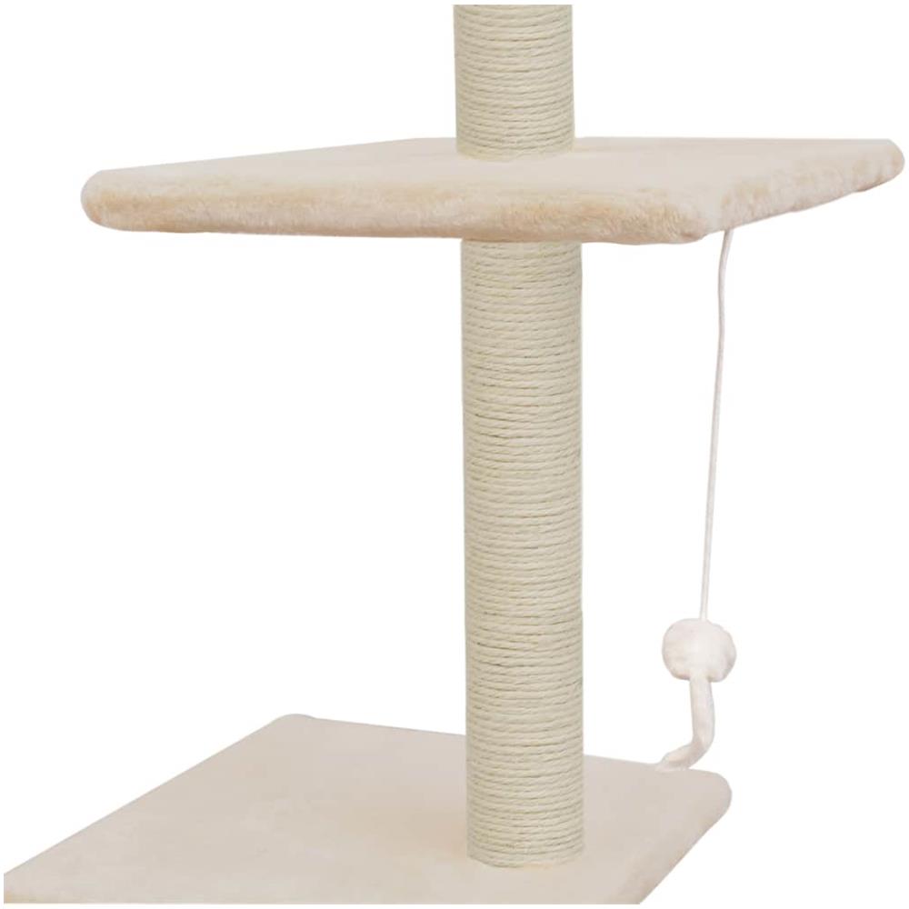 Albero Per Gatti Con Tiragraffi In Sisal 260 Cm Beige - Foto 6