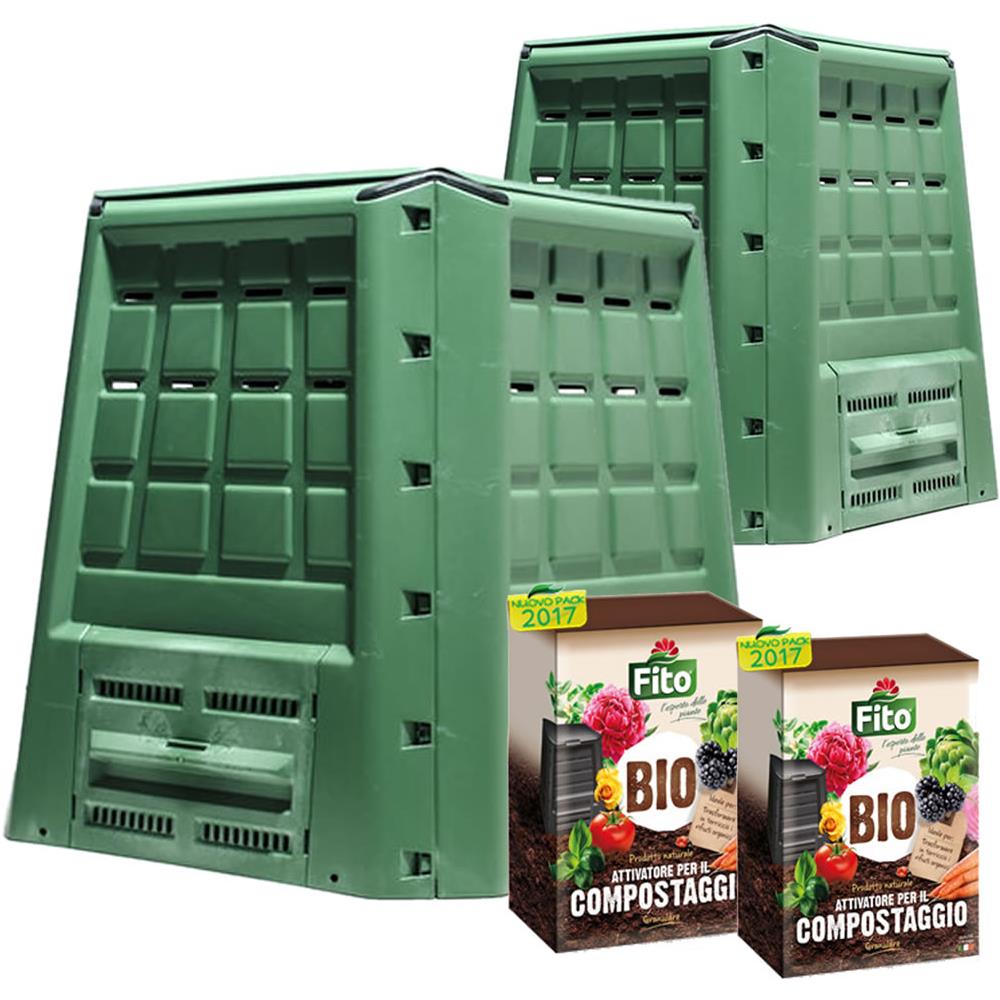 Multipack 2 Compostiere Ecobox Fast 380 Lt + 2 Confezioni Di Attivatore Compostaggio Kg 4 - Foto 2