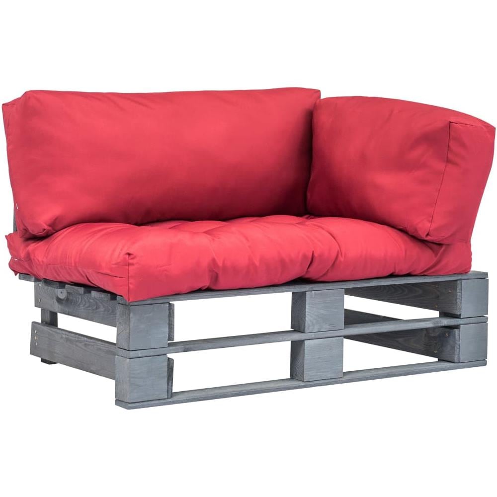 Divano Da Giardino Su Pallet E Cuscini Rossi Legno Di Pino Fsc - Foto 1