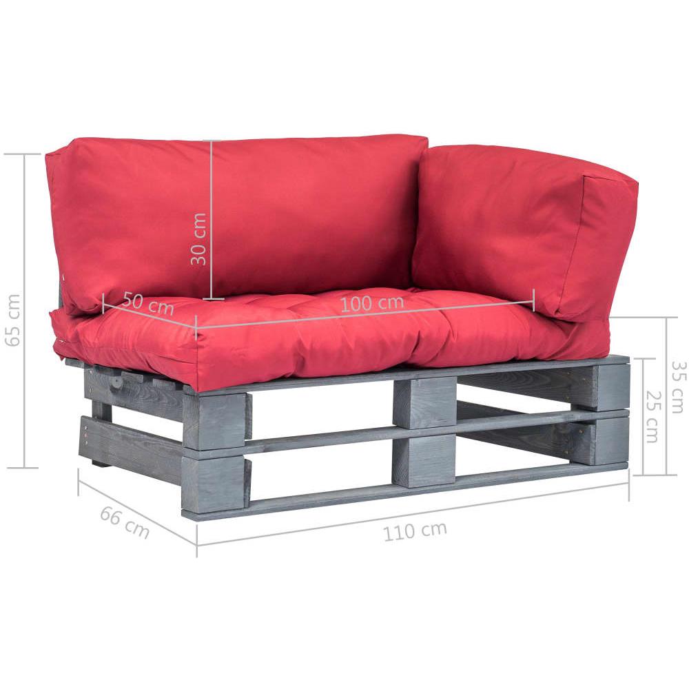 Divano Da Giardino Su Pallet E Cuscini Rossi Legno Di Pino Fsc - Foto 7