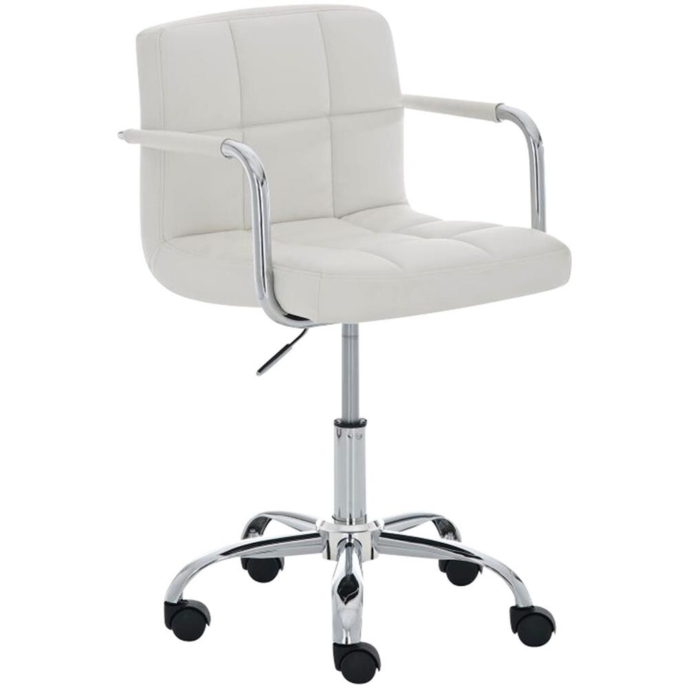 Sedia Ufficio Lucy in Similpelle - Sedia Studio Girevole, 5 Ruote E Braccioli - Sedia Direzionale Imbottita Ergonomica Carico Max 120KG Bianco - Foto 1