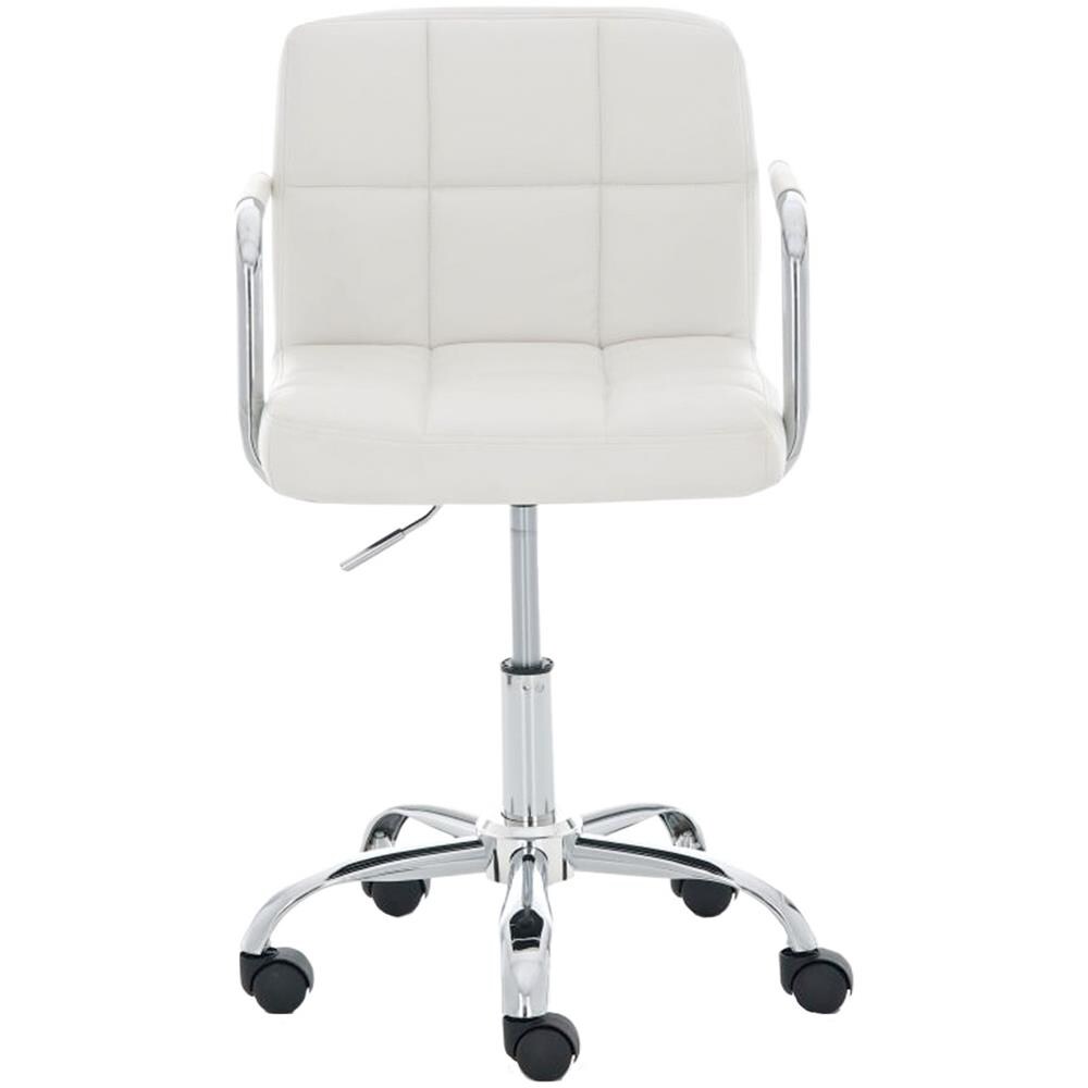 Sedia Ufficio Lucy in Similpelle - Sedia Studio Girevole, 5 Ruote E Braccioli - Sedia Direzionale Imbottita Ergonomica Carico Max 120KG Bianco - Foto 2