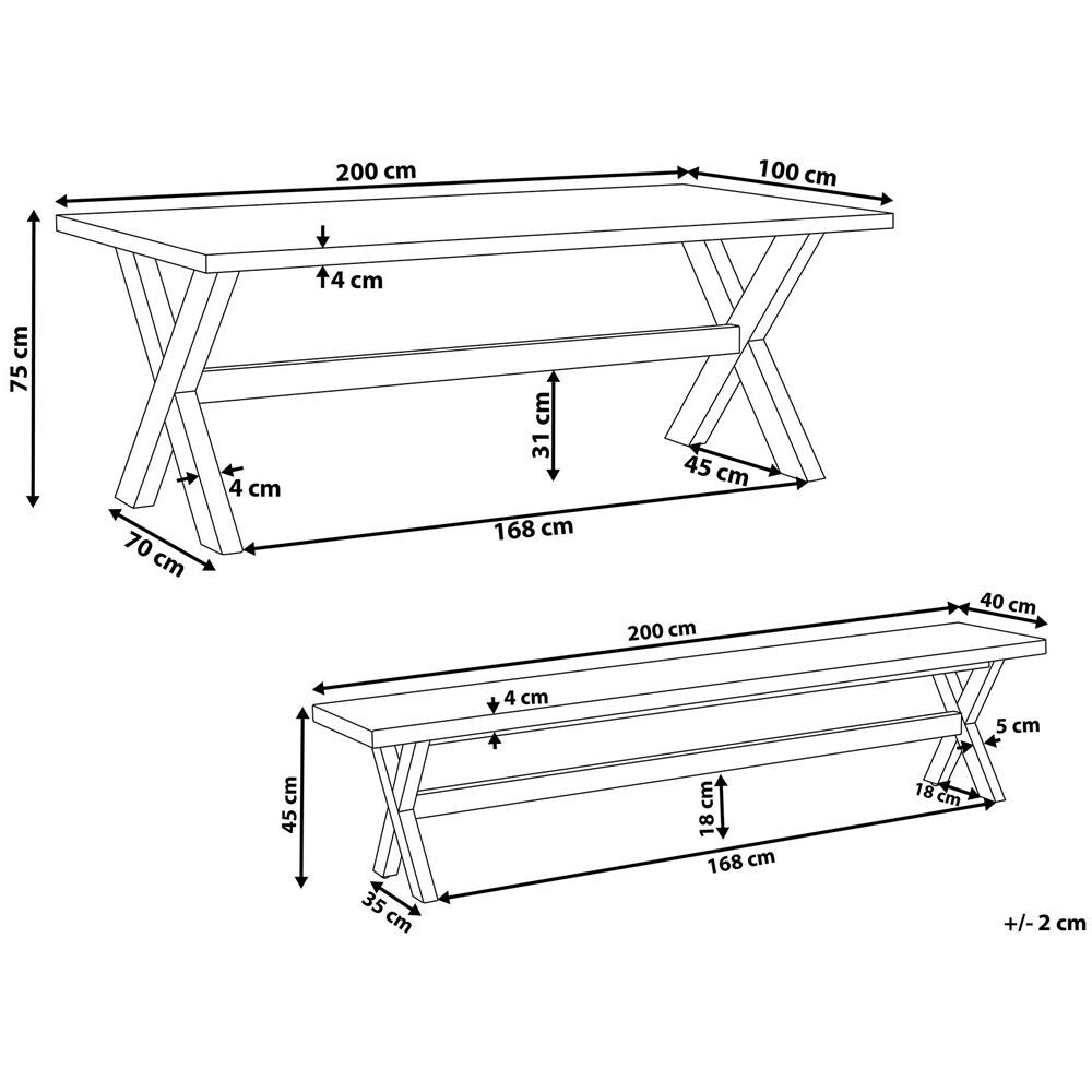 Set Da Pranzo Da Giardino In Finto Cemento Con 2 Panche Grigio Olbia - Foto 2