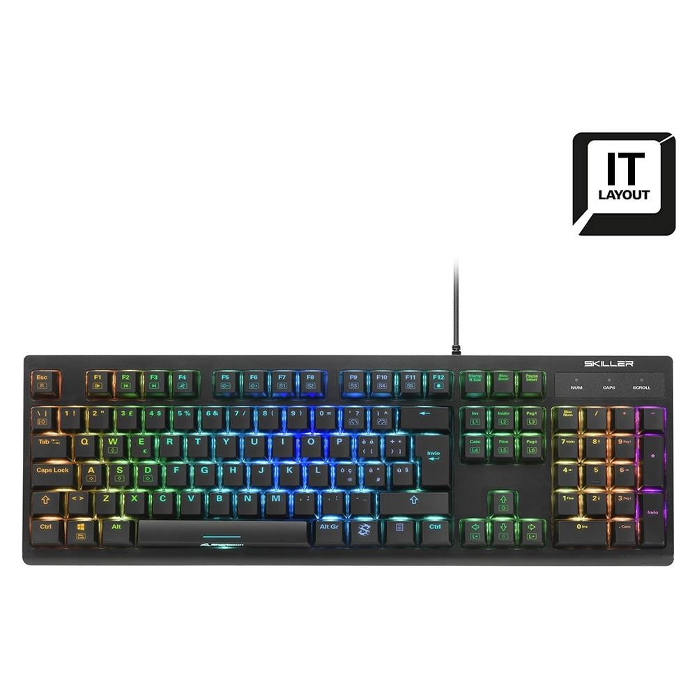 Tastiera Gaming USB Meccanica Skiller Mech SGK30 Switch Blu Retroilluminata Colore Nero (Layout Italiano) - Foto 2