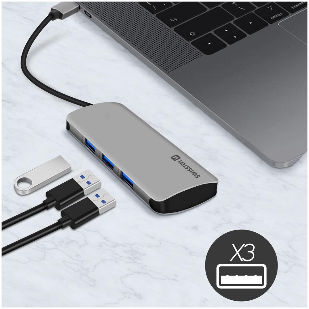 Hub Usb-c 6 In 1, 3 Usb 1 Usb-c Power Delivery 100w Porta Sd Micro-sd - Foto 2