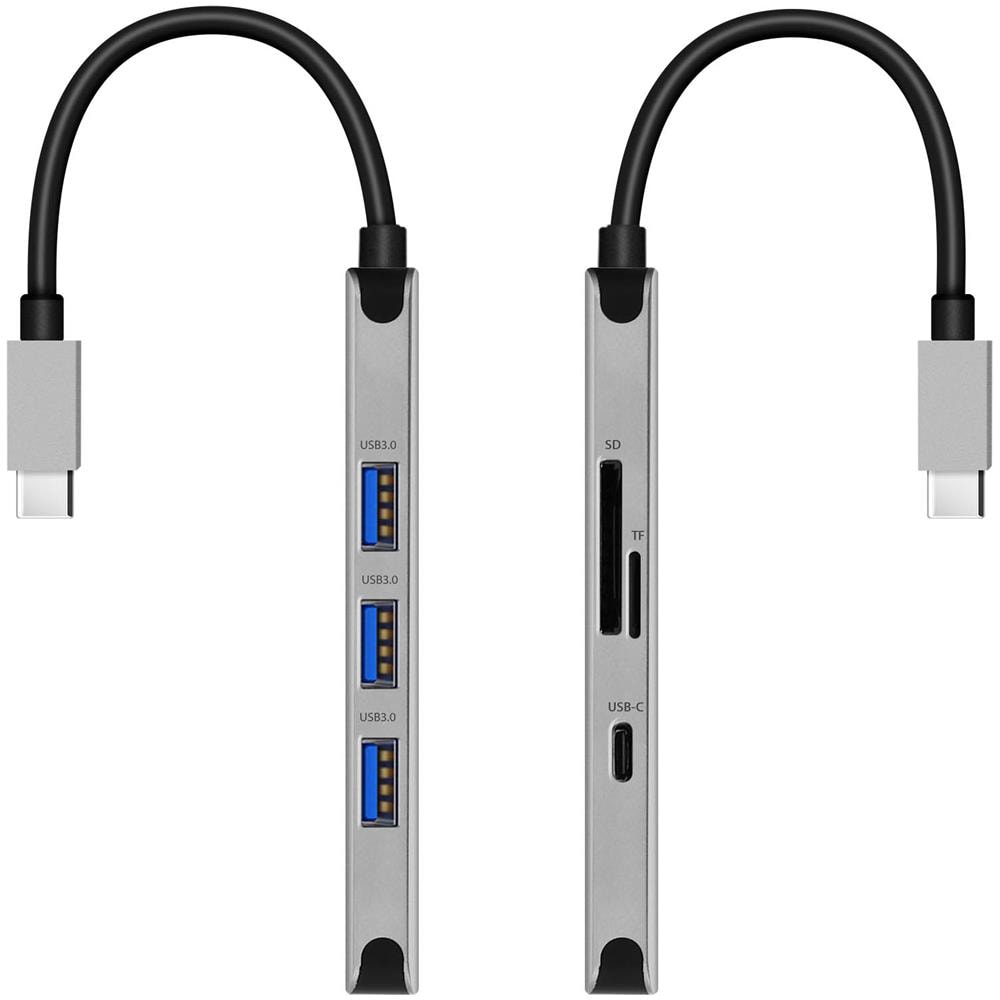 Hub Usb-c 6 In 1, 3 Usb 1 Usb-c Power Delivery 100w Porta Sd Micro-sd - Foto 1