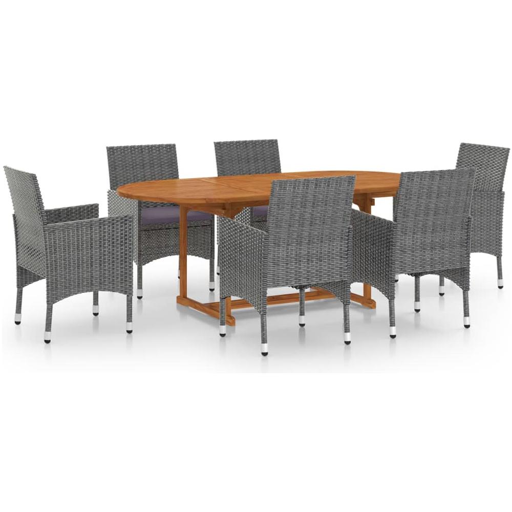 Set Divani da Giardino 8 pz Grigio in Legno Massello di Pino - Foto 1