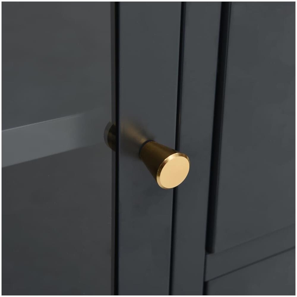 Credenza Antracite 105x35x70 Cm In Acciaio E Vetro Temperato - Foto 3