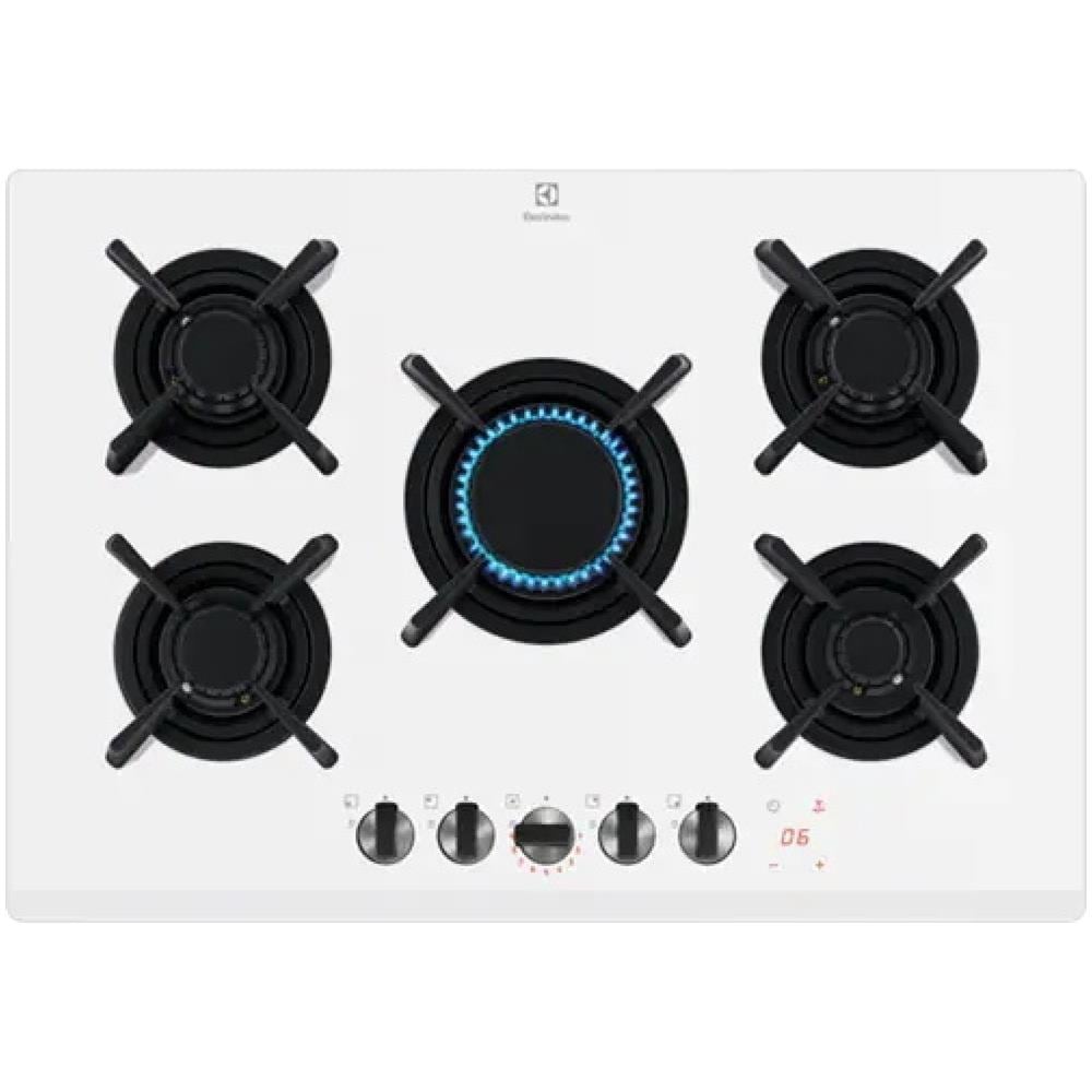 Piano Cottura a Gas Serie 800 Flamelight KGG753753W 5 Fuochi a Gas 75 cm Colore Bianco - Foto 1