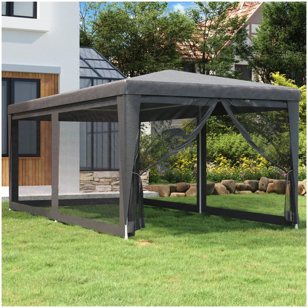Tenda Per Feste 6 Pareti Laterali In Rete Antracite 3x6 M Hdpe - Foto 1