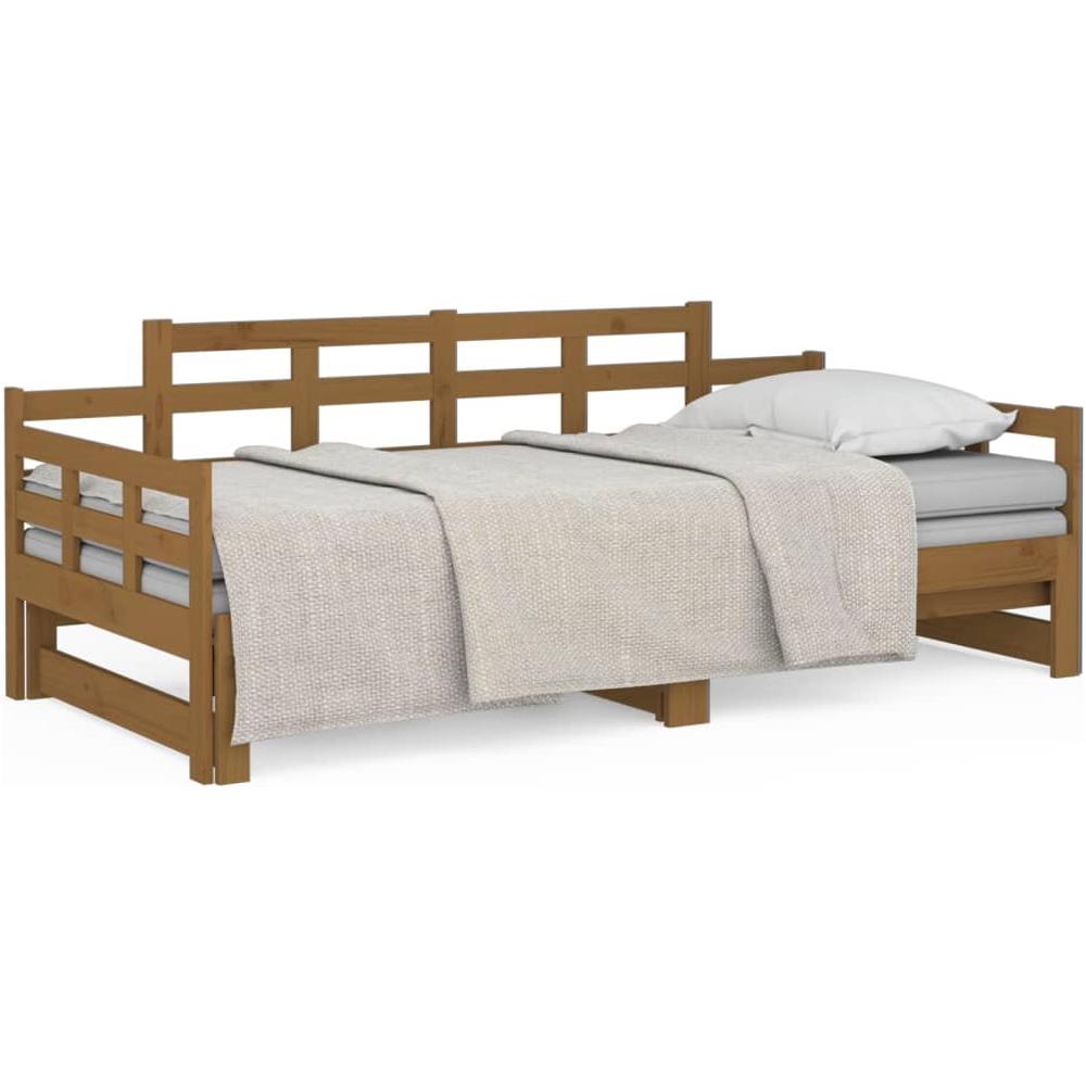 Dormeuse Estraibile Miele Legno Massello Di Pino 2x (90x190) Cm - Foto 2
