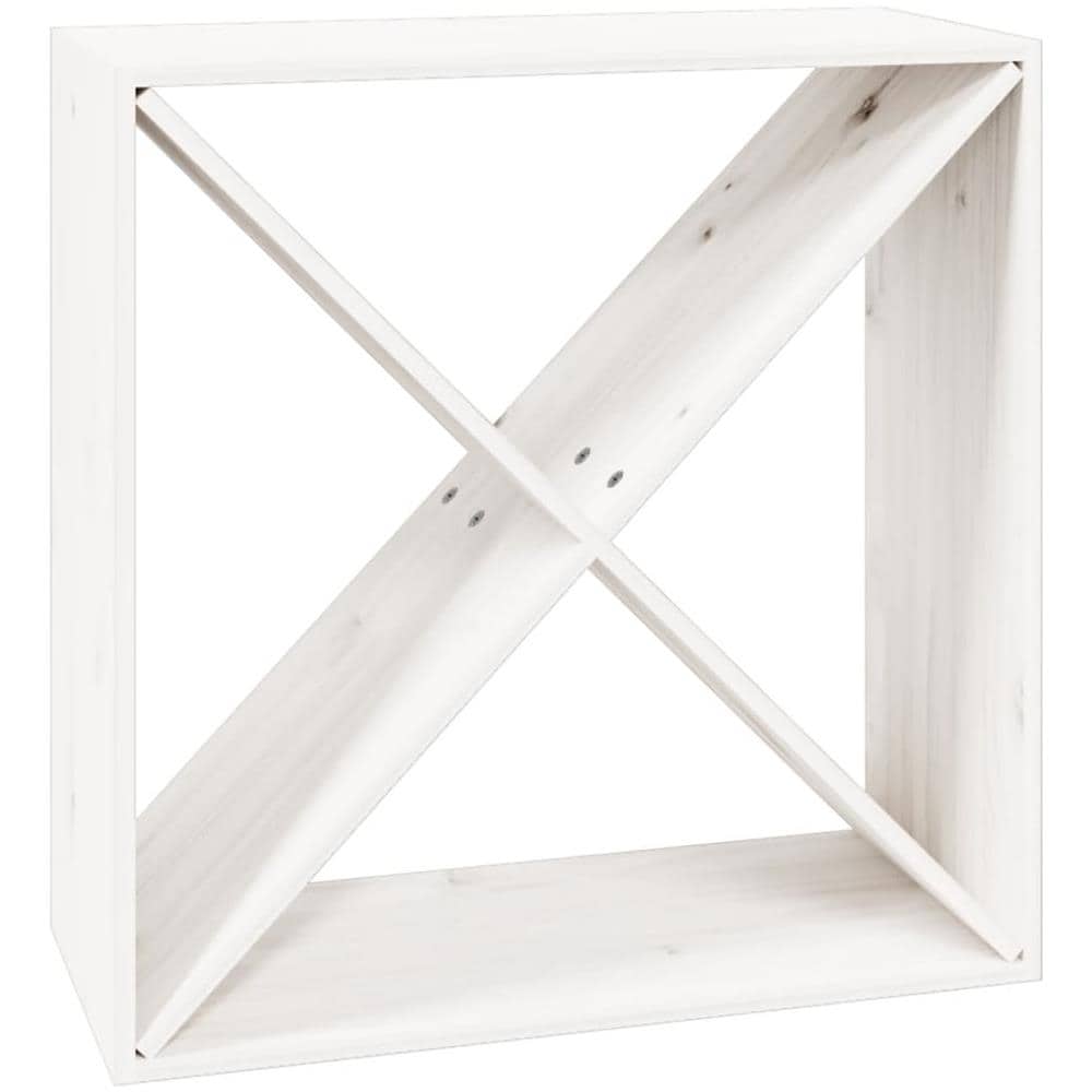 Portabottiglie Bianco 62x25x62 Cm In Legno Massello Di Pino - Foto 2