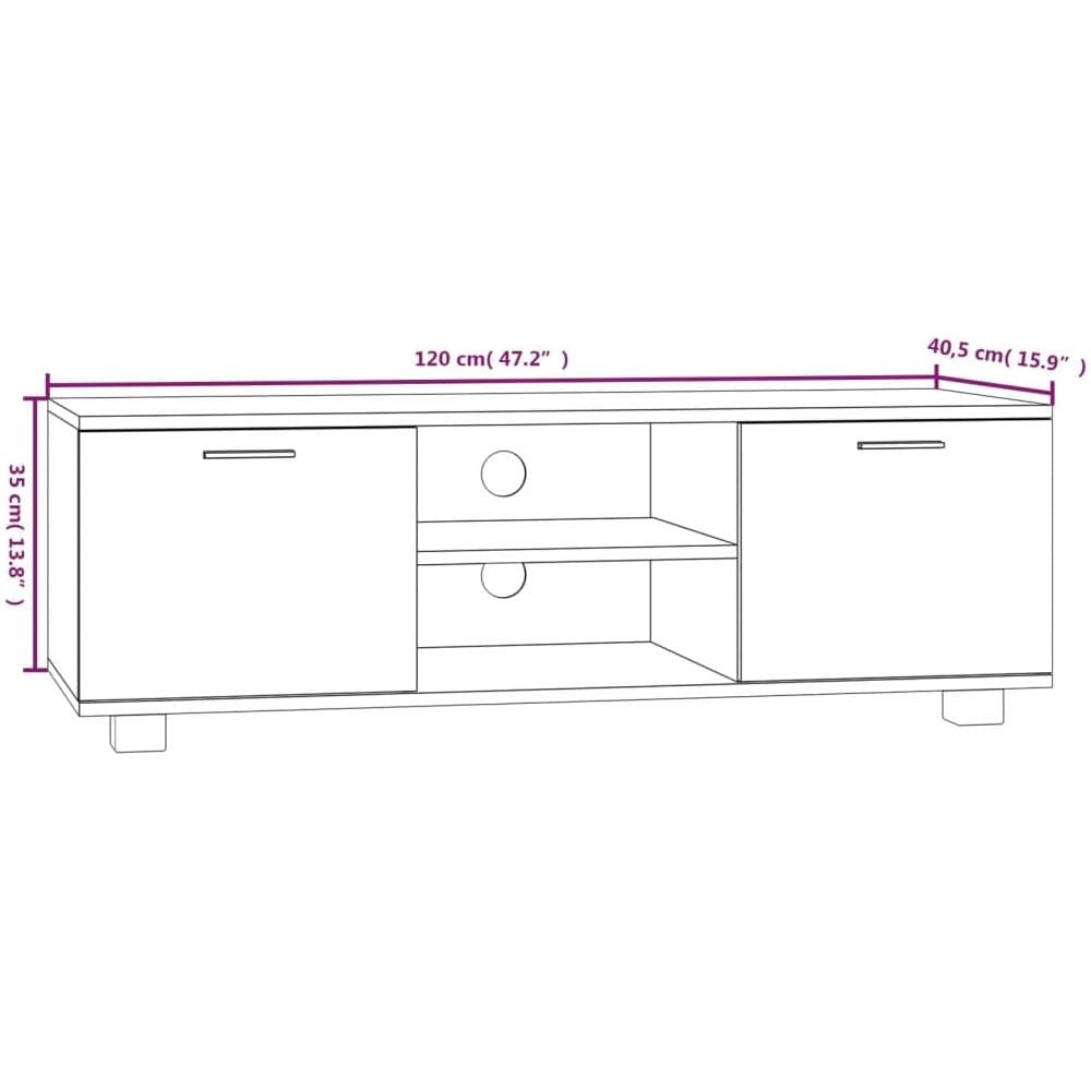 Mobile Tv Rovere Marrone 120x40,5x35 Cm In Legno Multistrato - Foto 7