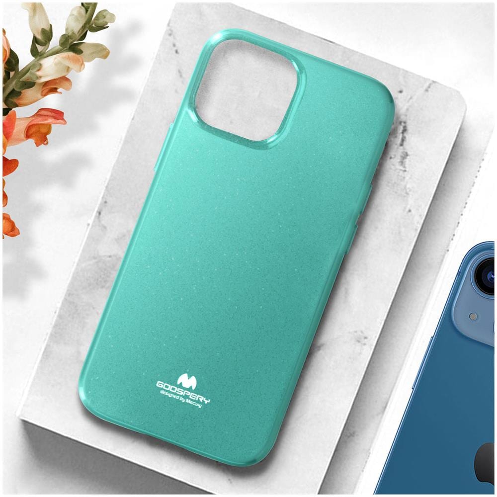 Cover Iphone 13 Mini Silicone Effetto Brillante Pearl Jelly Turchese - Foto 5