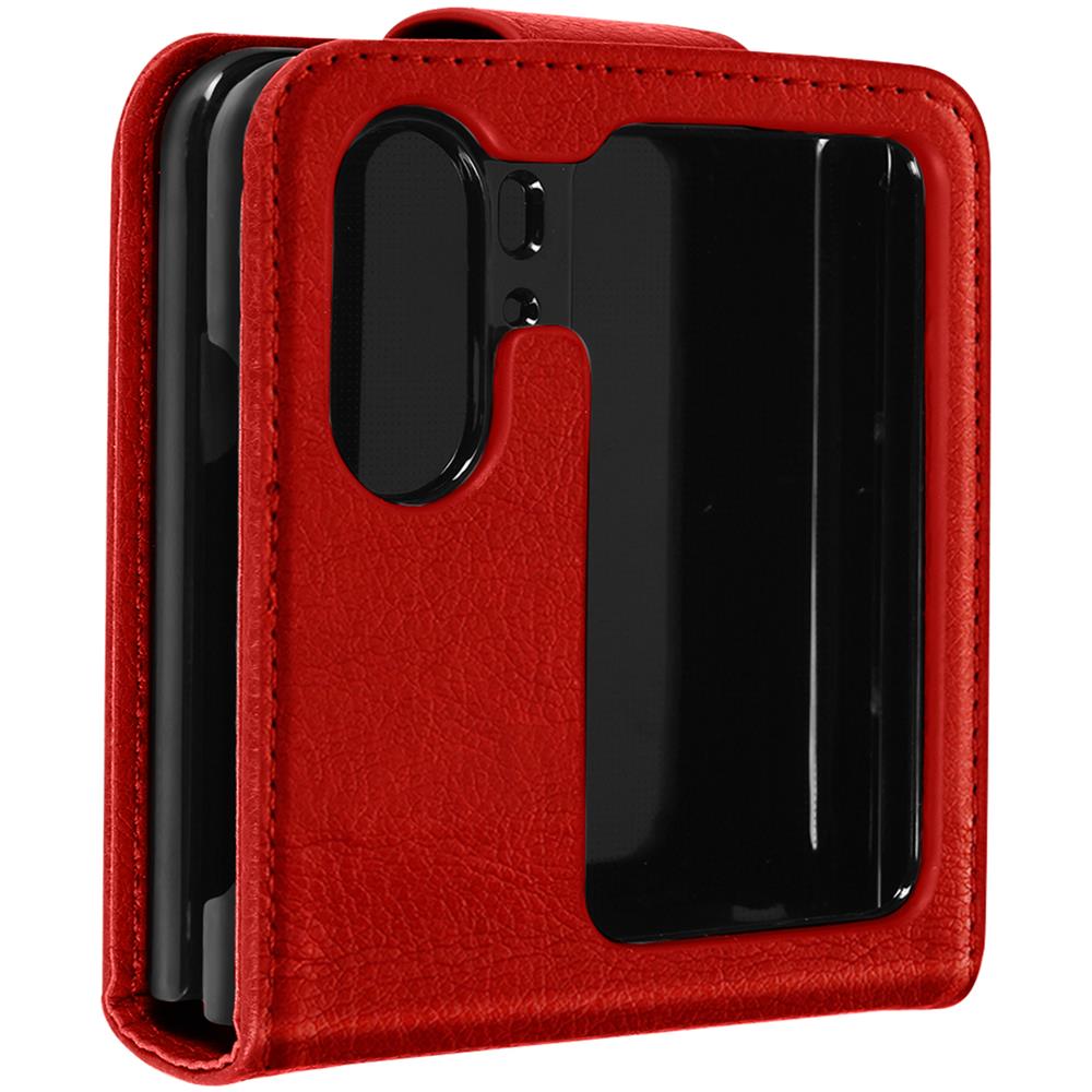 Cover Per Oppo Find N2 Flip Con Linguetta Magnetica Chesterfield Rossa - Foto 1