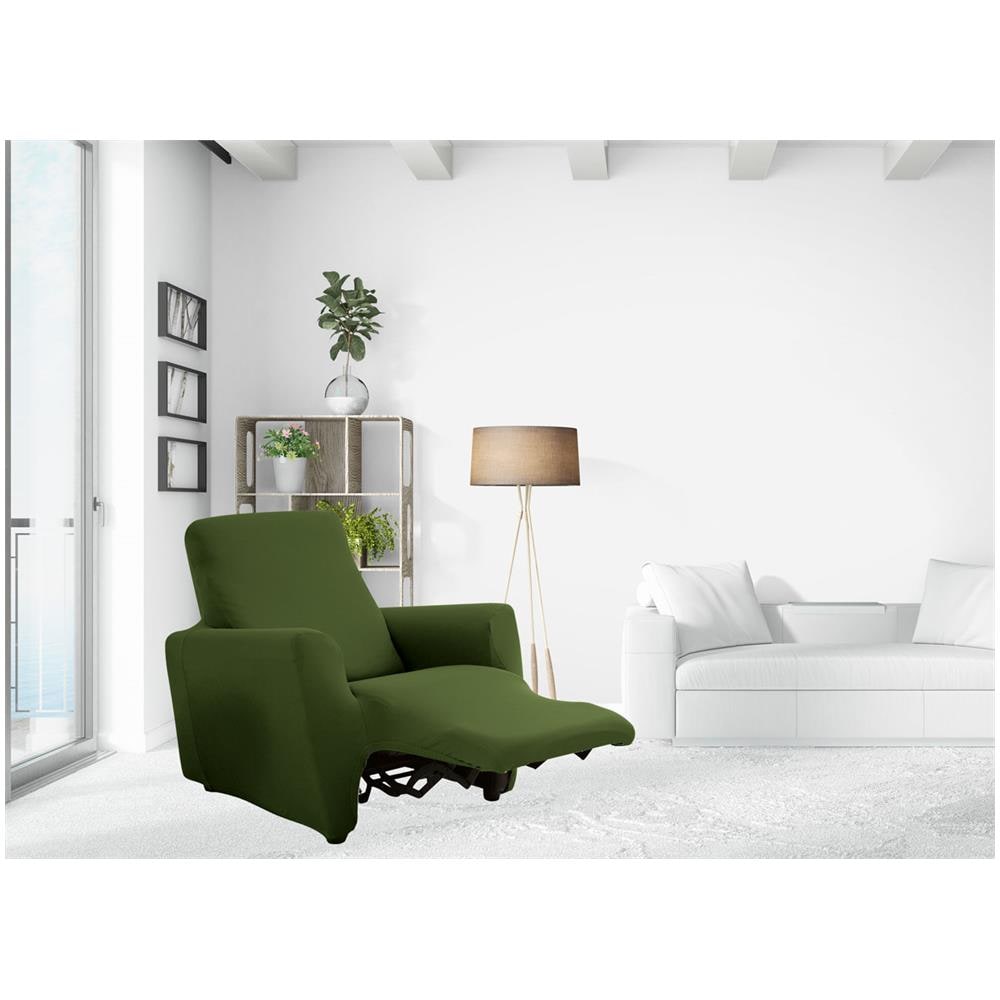 Copripoltrona Reclinabile Elasticizzato Antimacchia Magic Tinta Unita Verde Poltrona Relax Idrorepellente - Foto 1