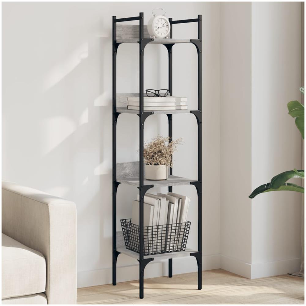 Libreria 4ripiani Grigio Sonoma 35x30x138,5cm Legno Multistrato - Foto 1