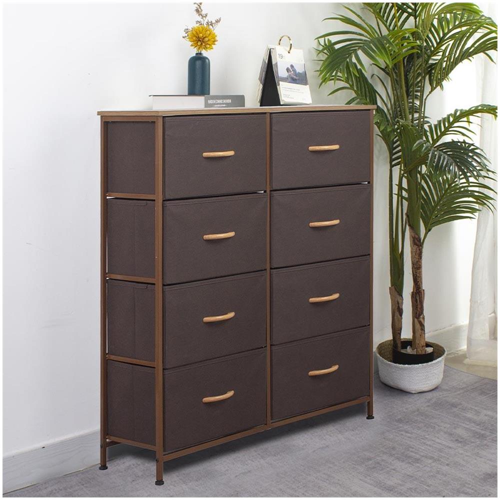 BAKAJI Cassettiera A 8 Cassetti In Tessuto – Multicolore, Dimensioni 96x81x30 Cm – Mobile Salvaspazio Versatile Per Soggiorno E Camera