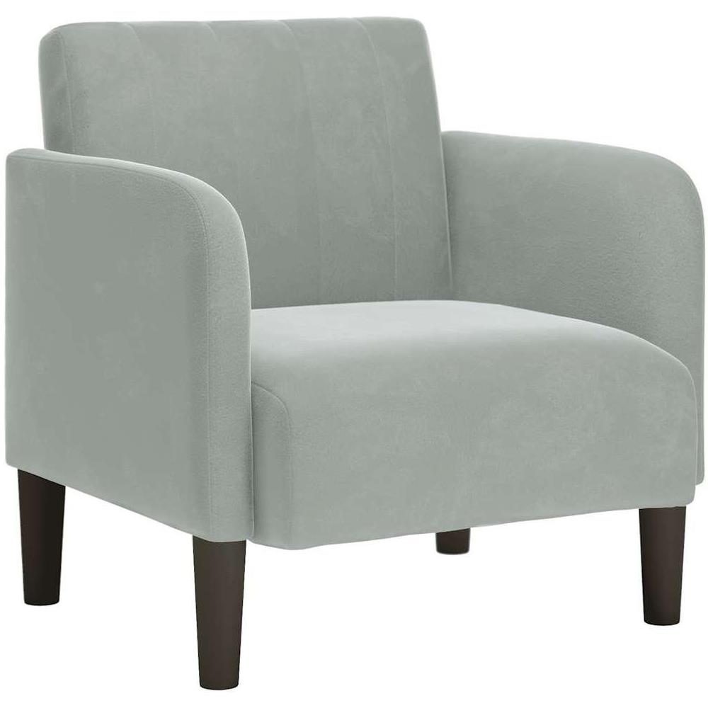 Divano Sedia con Braccioli Grigio Chiaro 54 cm in Velluto - Foto 1