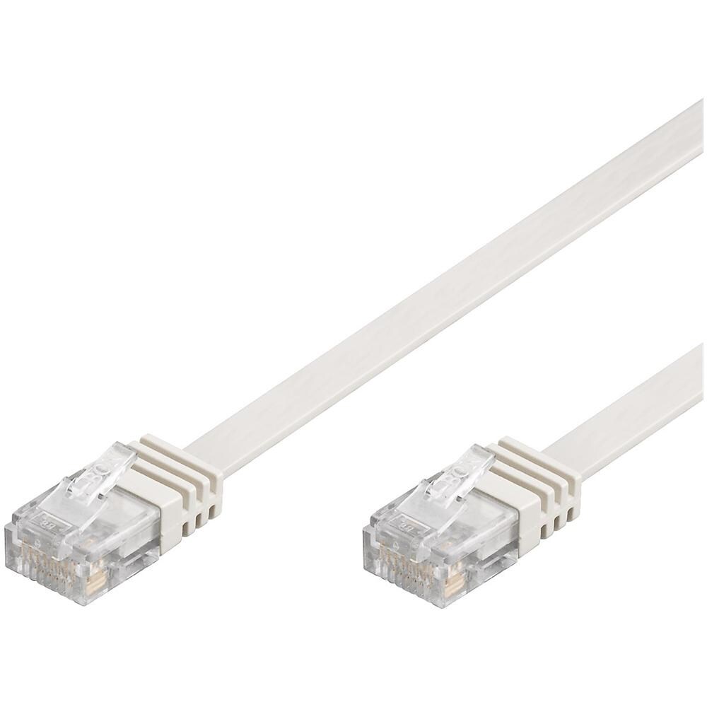 ICOC U6EB-FL-030WH - Cavo di Rete Patch Piatto in Rame Cat. 6 UTP 3m Bianco - Foto 1