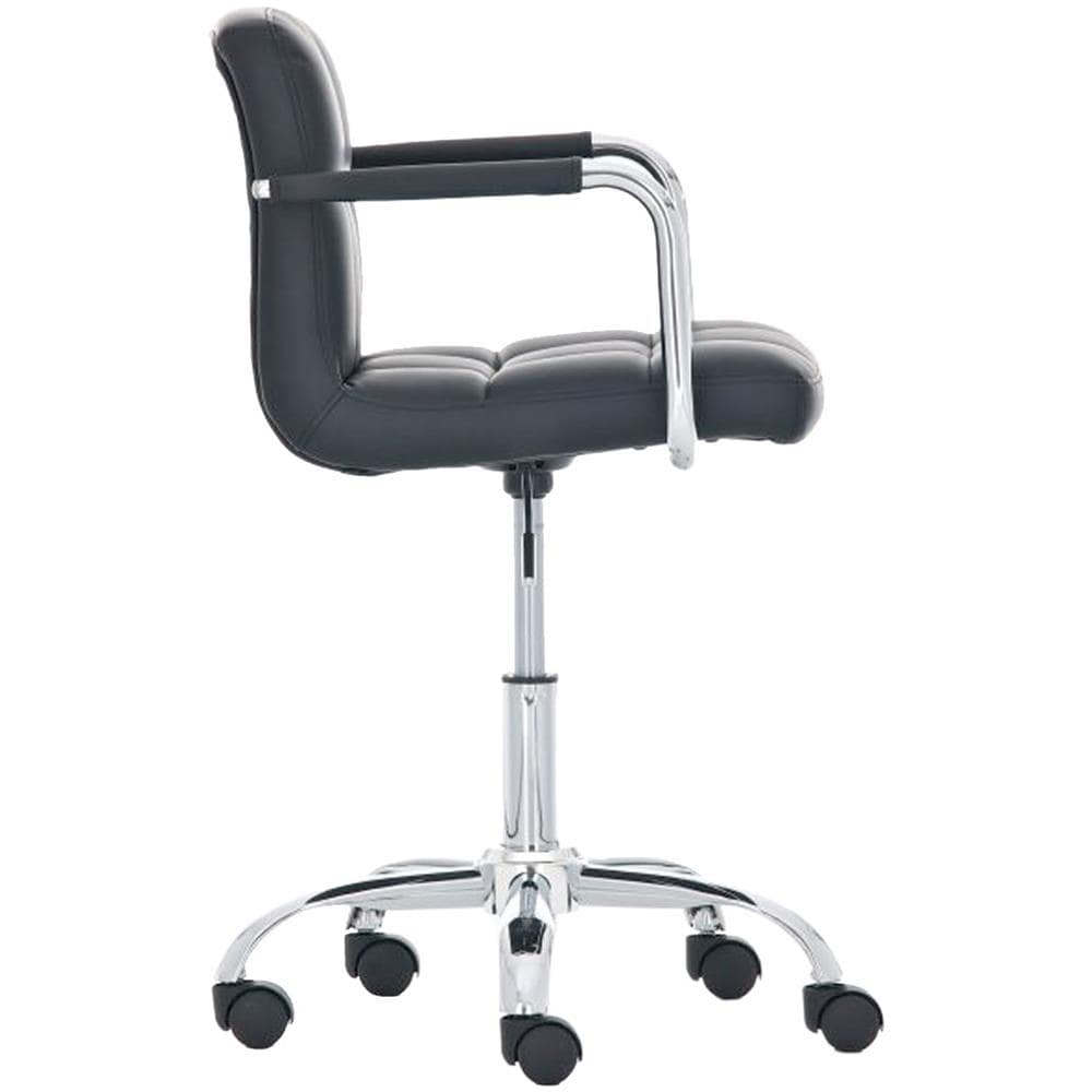 Sedia Ufficio Lucy in Similpelle - Sedia Studio Girevole, 5 Ruote E Braccioli - Sedia Direzionale Imbottita Ergonomica Carico Max 120KG Nero - Foto 2