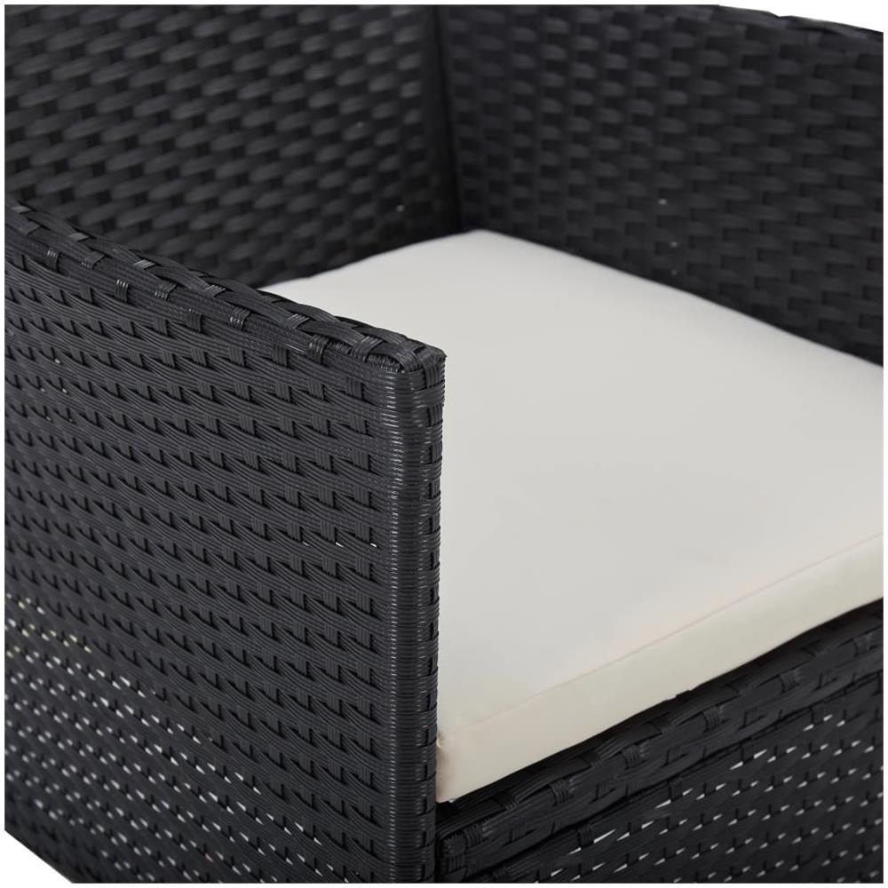 Set Mobili Da Pranzo Per Giardino 5 Pz Polyrattan Nero E Vetro - Foto 2