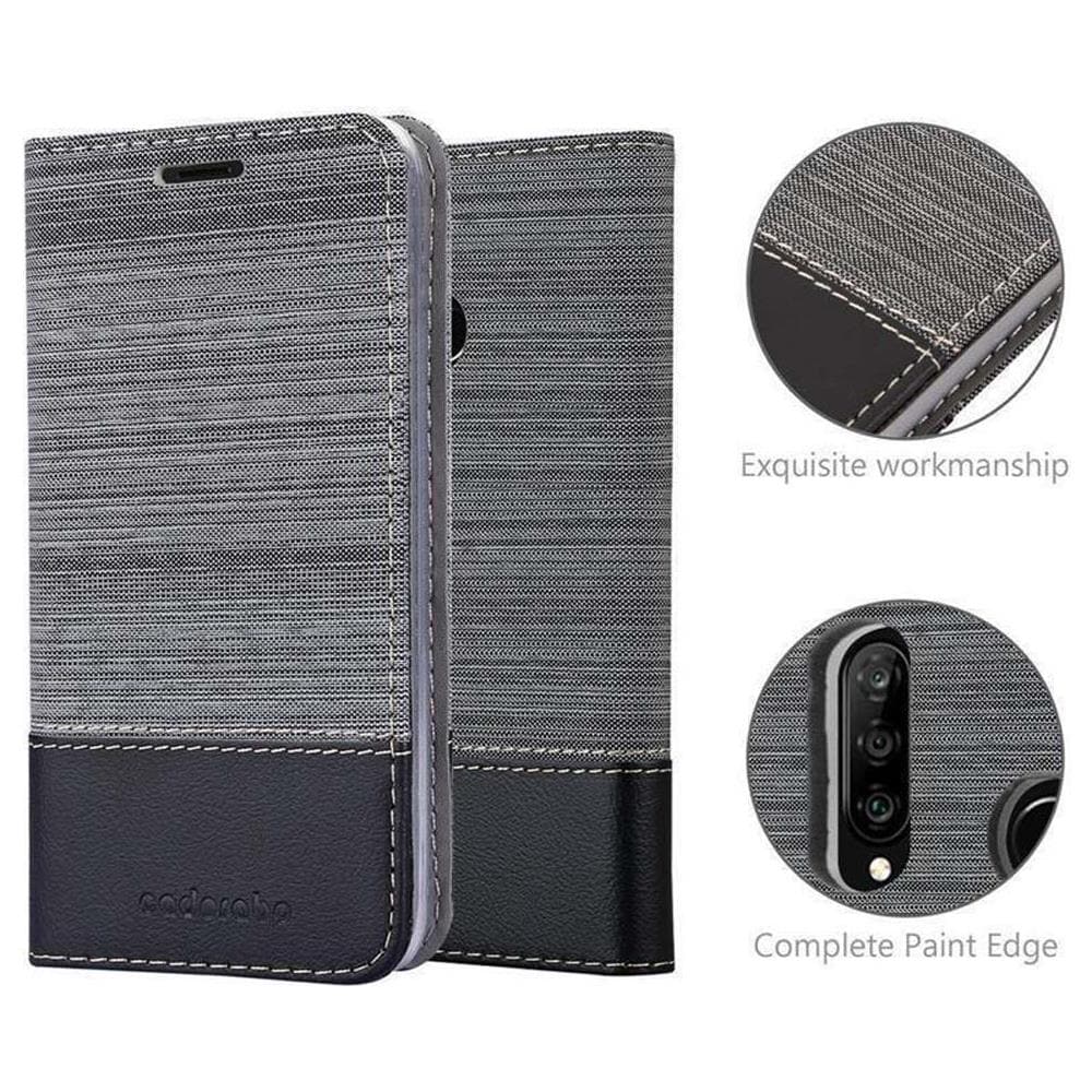 Custodia Compatibile Con Huawei P30 Lite In Grigio Nero - Coperchio Protettiva Con Chiusura Magnetica, Funzione Stand E Tasca Per Le Carte - Foto 8