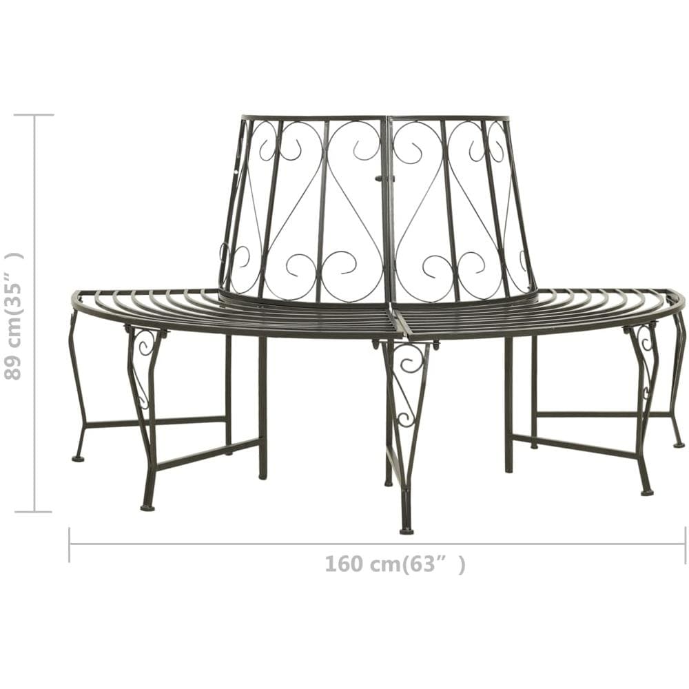 Panchina Semicircolare per Albero 160 cm in Acciaio - Foto 3
