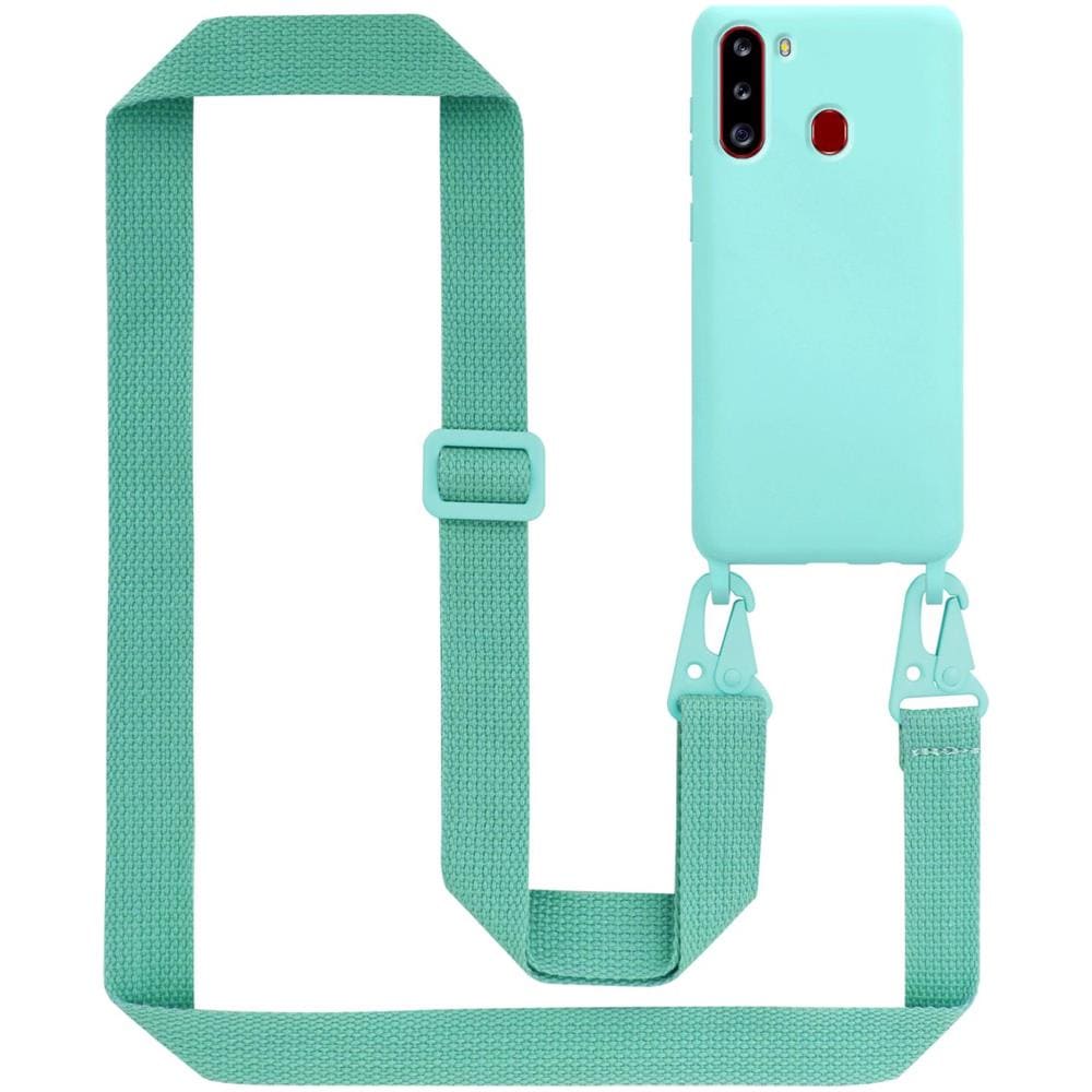 Catena Di Telefoni Cellulari Compatibile Con Samsung Galaxy A21 In Liquid Turchese - Coperchio Di Protezione In Silicone Con Cordino Regolabile In Lunghezza - Foto 1